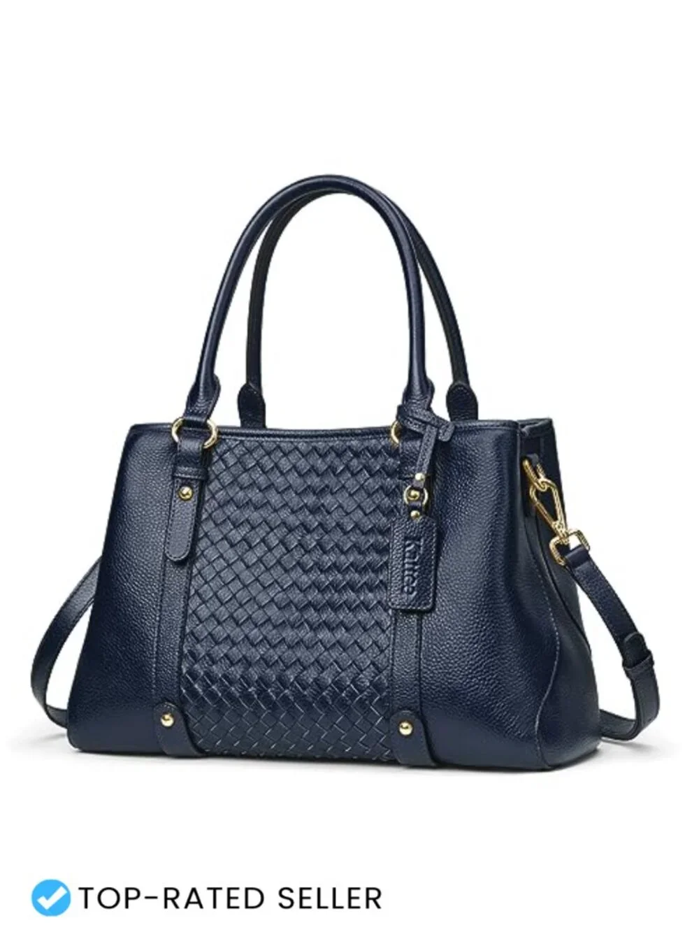 Genuine Leather Satchel Crossbody Woven Hobo Bag Adjustable Strap